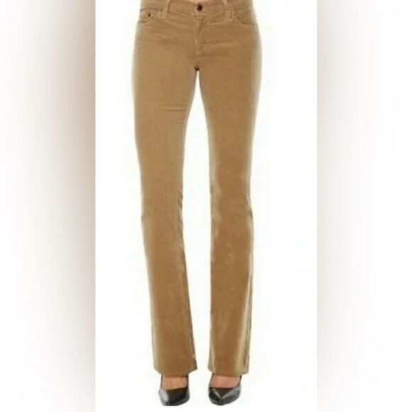 AG the ballad slim boot Tan  Corduroy Low Rise Pants 28R - Picture 2 of 13
